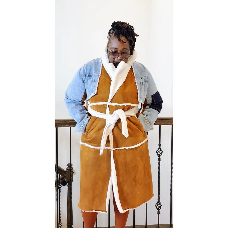 Denim Sherpa Coat