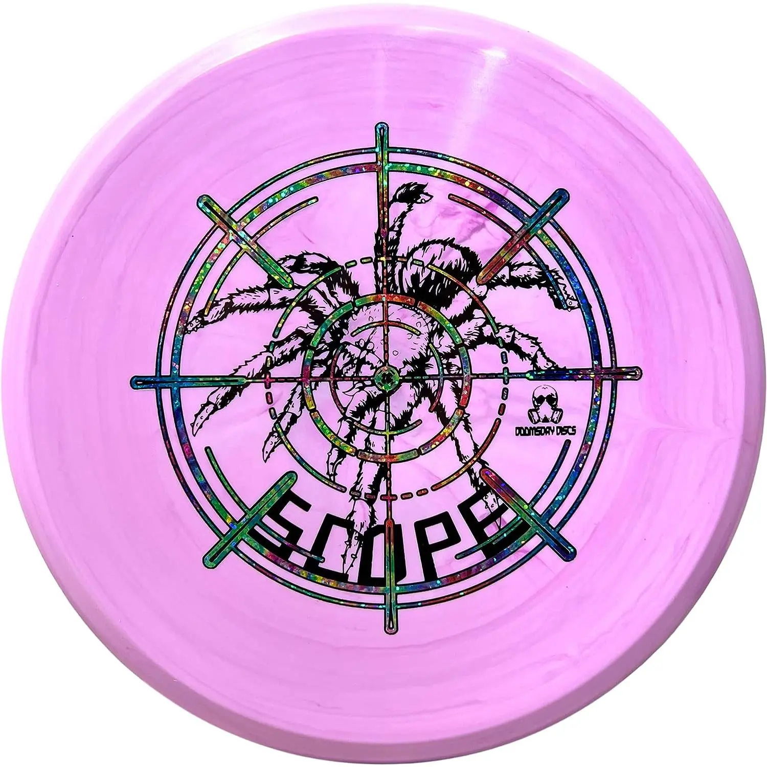 DOOMSDAY DISCS Scope Overstable Mid-Range Disc - Flexible and Durable Premium Collapse Plastic with Speckled Finish for Optimal Control, Grip, Precision, Stability, Disc Golf