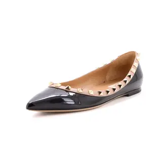 Pre-owned Valentino Garavani Women's Rockstud Ballerina Flats Patent by Rebag
