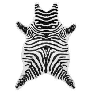 Jayla Machine Washable Zebra Faux Cowhide Area Rug Jayla Machine Washable Zebra Faux Cowhide Area Rug