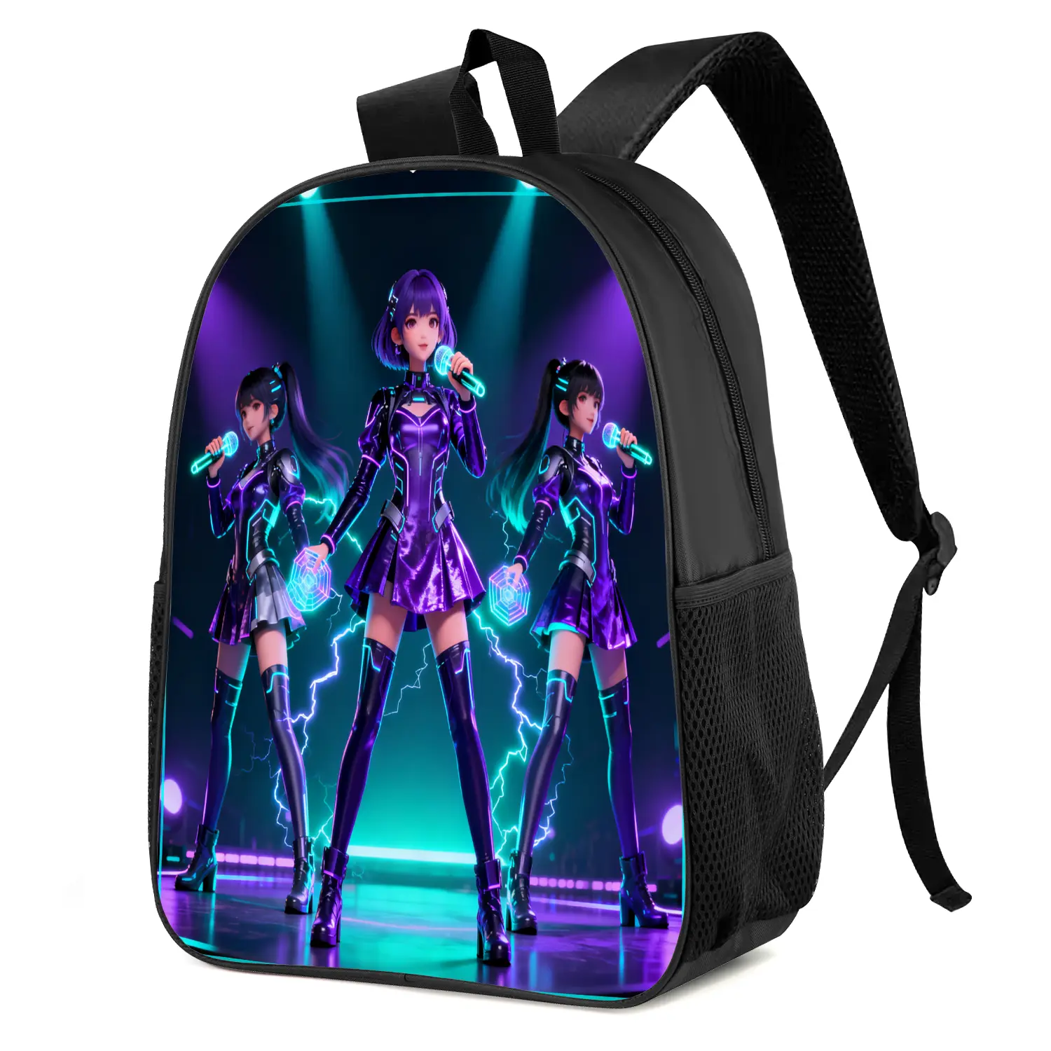 B374  Stage Idol Character Trendy Graphic Print Casual Daily Backpack for Commute Outdoor Travel