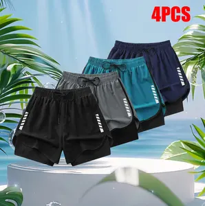 Women’s sports shorts, 4-pack — lightweight for summer, double-layer quick-dry underwear shorts with built-in lining