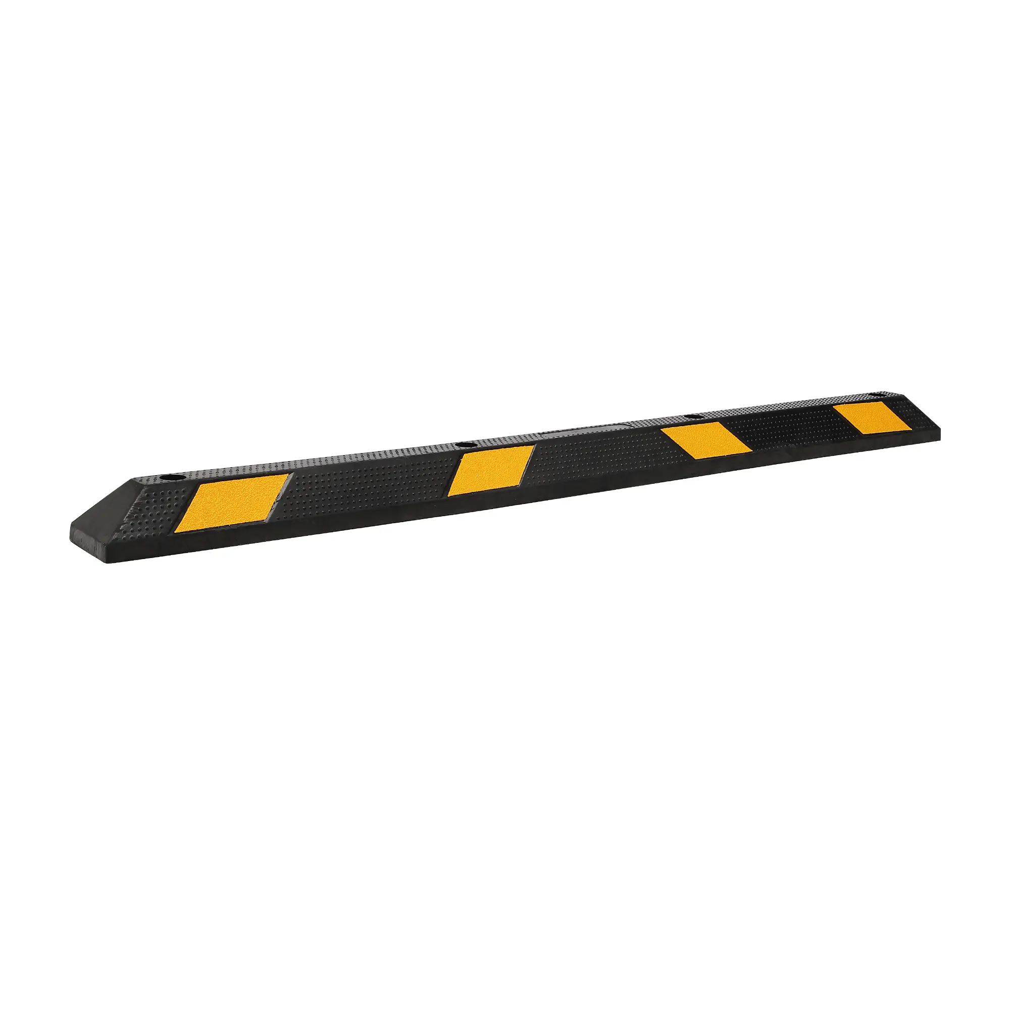 72-inch Heavy Duty Oil-Resistant Rubber Parking Curb - Universal Parking Bumper with Yellow Reflective Stripes, Pre-Drilled Block, Easy to See Day and Night, Prevents Overshooting, Protects Garage Floor for Cars/Trucks