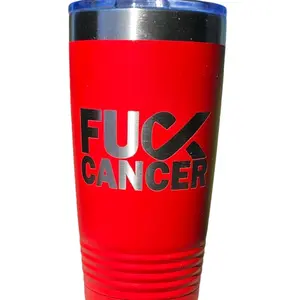 F Cancer 20oz Tumbler - Perfect for Your Beverage Needs - Bottle, Drinkware Cup Mug Reusable Lid Portable Engraved Bottled Washable