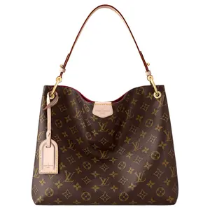 Louis Vuitton Graceful PM Hobo Bag for Women – Monogram Coated Canvas with Leather Trim, Brown
