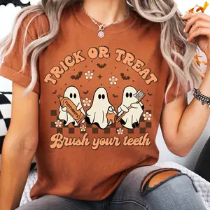 Trick or Treat Brush Your Teeth Halloween Dental T-Shirts / Sweatshirts