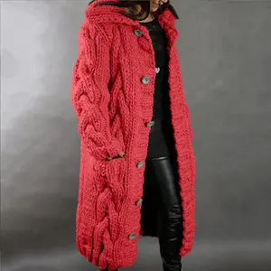 Women's Winter Cardigan Knitwear Plus Size Casual Sweater Dark Gray Coat  Fitted Basic Sweater Minimalist Women's Knitted Knitting Sweater  Long Sleeve  Fabric Womenswear