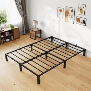Heavy Duty Metal Platform Bed Frame Queen Size – Multiple Heights (8/10/14 Inch), Durable Steel Slats, No Box Coil or Screws Needed, Tool-Complimentary Assembly, Noise-Free, 800 lbs Capacity, Underbed Storage