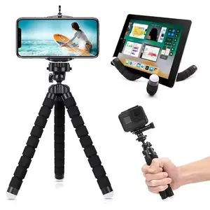Flexible Tripod Stand for Camera and Smartphone, Black – Lightweight Rubber, Aluminum & Plastic, Portable with Universal Mount Durable Grip