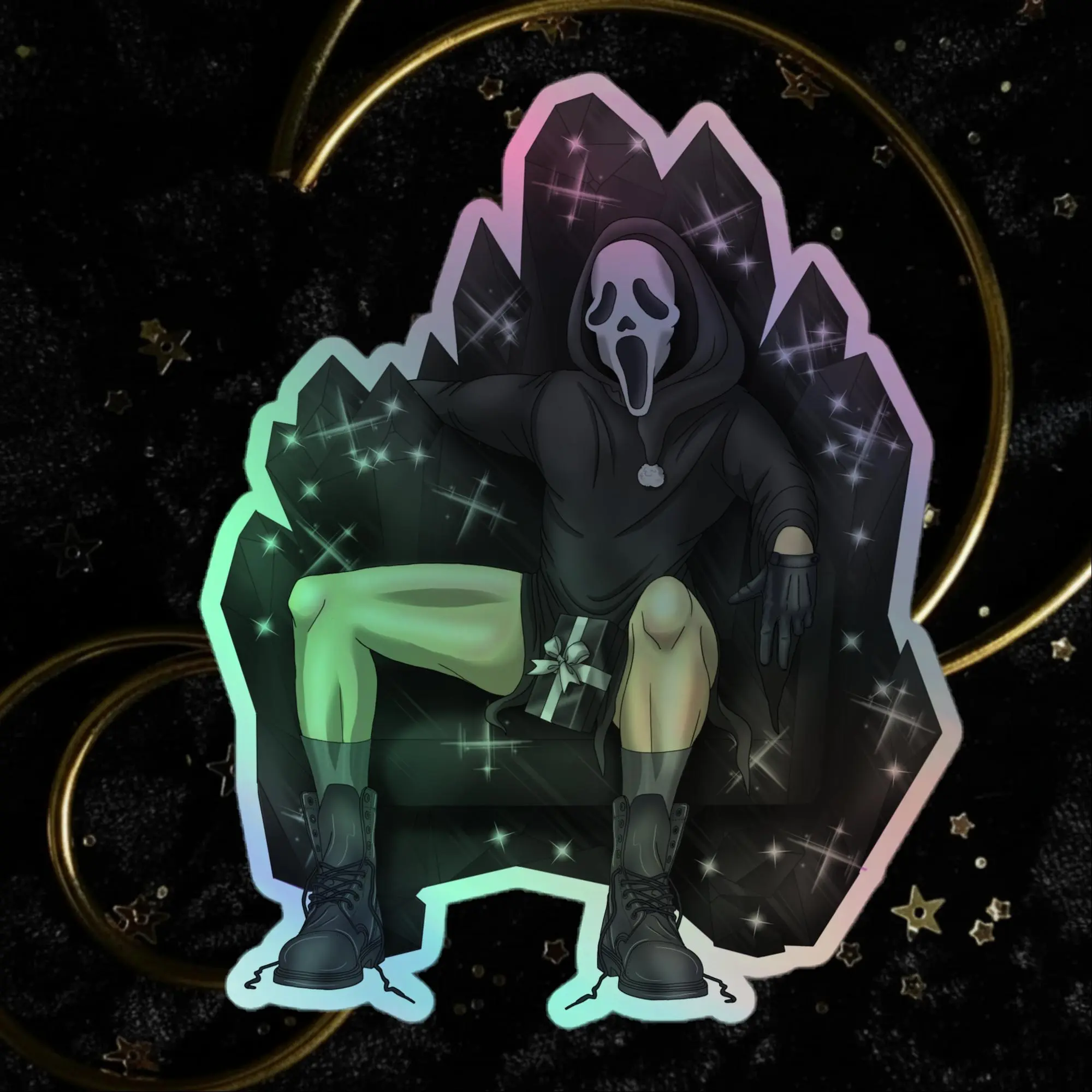 Ghostface Gothic Crystal Throne Holographic stickers