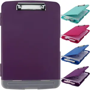 Clipboard with Storage,A4 Binder Clipboards with Pen Holder  Clipboards,Clip Boards 8.5x11 with Storage-Side Open,Storage Clipboard with Low Profile Clip,Clip Board for Office Supplies-Purple