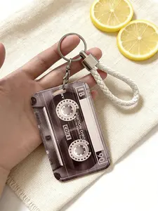 Vintage Tape Card Holder, Student Couple Meal Card, Campus Bus Metro Card, ID Namecard, Door Access Card, Keychain, Multi-Functional, Badge Reels, Retractable Badge Holder