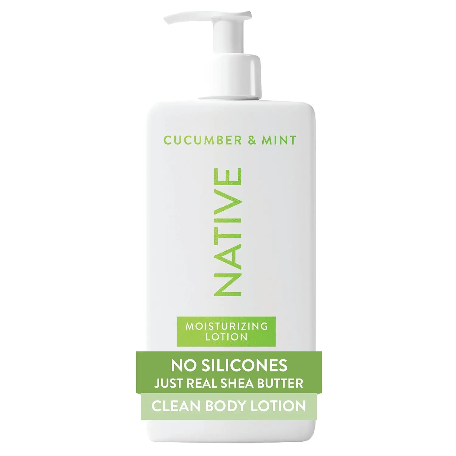 Native Body Lotion, Cucumber & Mint, 48-Hour Hydration for Dry & Sensitive Skin, Made with Plant-Based Moisturizers like Shea Butter, Silicone & Paraben Free, 16.5 fl oz