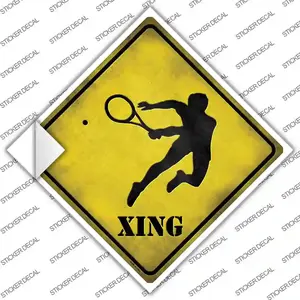 Tennis Xing Novelty Diamond Sticker Decal
