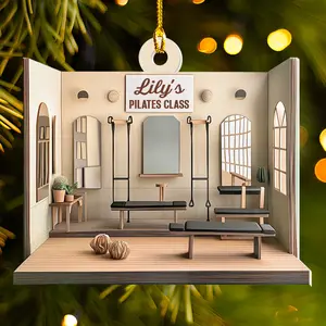 Petthouse | Personalized Pilates Classroom 2d Acrylic Ornament, Christmas Gift For Pilates Lovers, Xmas Decor