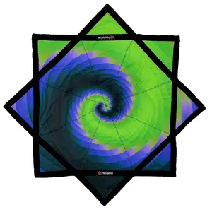 Mini.047 - Green Goblin Spiral Flowstar (UV-Reactive) 24"