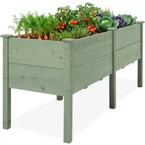 Best Choice Products 72 x 24" x 30" Raised Garden Bed, Extra Deep 16" Depth, Elevated Wood Planter Stand"
