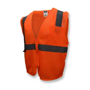 Radians SV2ZOM Orange Economy Type R Class 2 Mesh Safety Vest with Zipper