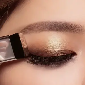 3pcs Dual-tone Lazy Eyeshadow Palette with Brush, Easy Mix Duo Set Matte Pan Waterproof Two-tone Glitter,Makeup Cosmetic, Glitter Shimmer Eyeshadow,Matte Eyeshadow Palette, Perfect Holiday Gift