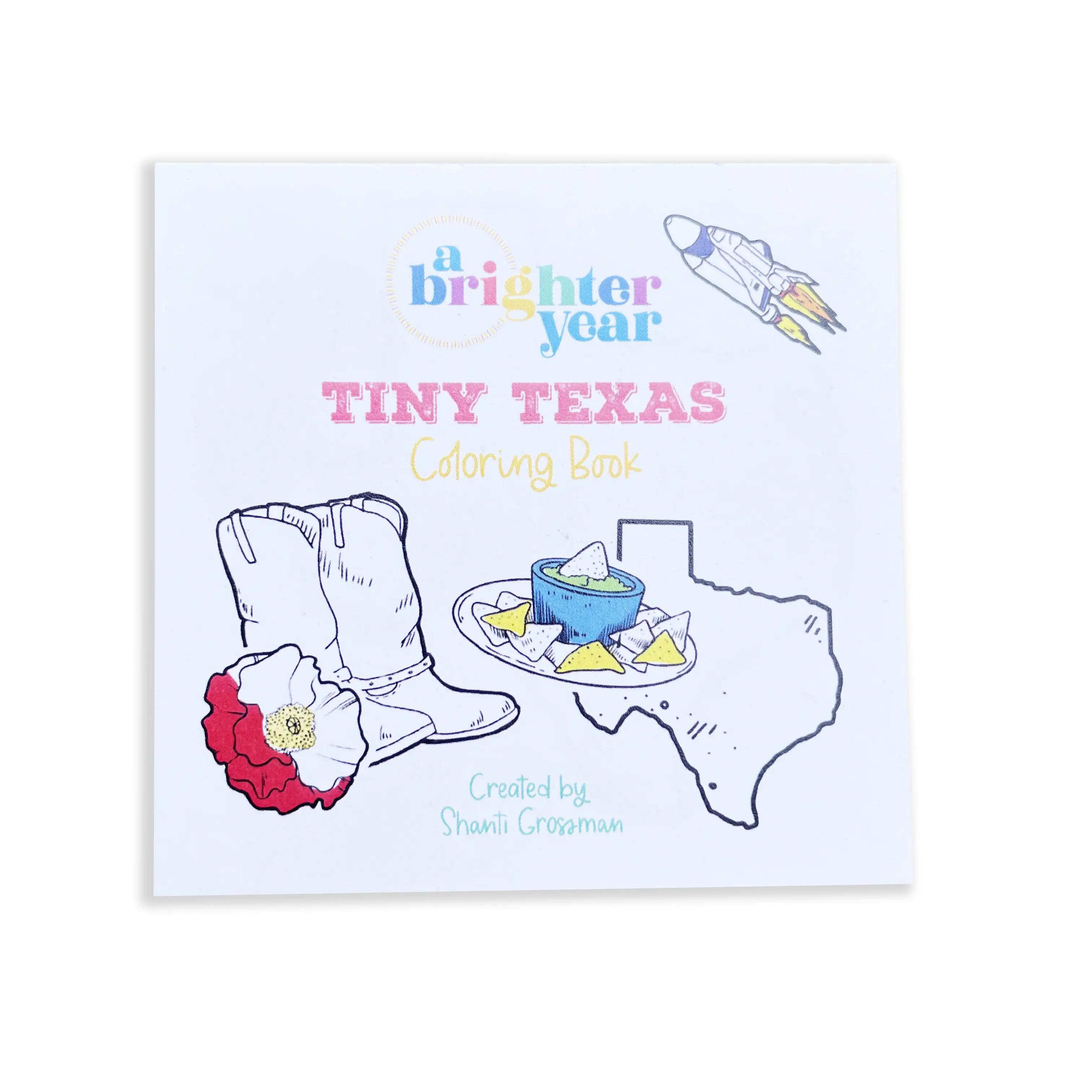 Tiny Texas Coloring Book, A Brighter Year, Adult Coloring Book, Texas Coloring Book, simple, bold, easy colouringbooks, for grownup, aesthetic