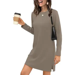 Dresses for Women 2025 Casual Long Sleeve Cozy Tshirt Dress Fashion Fall Outfits