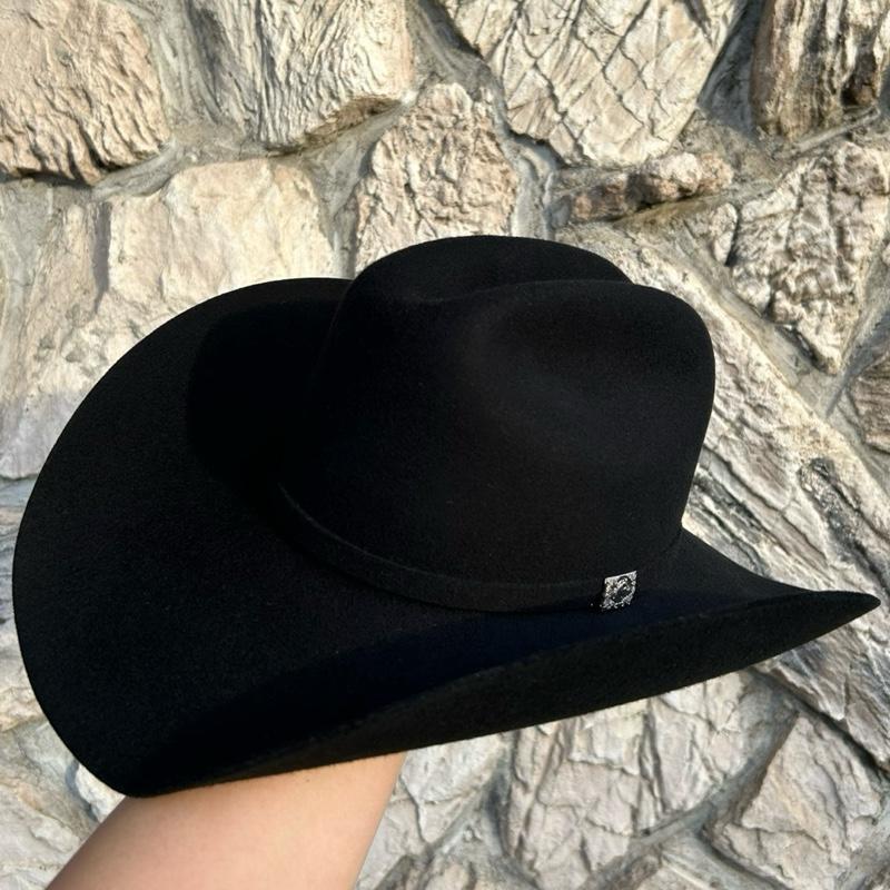 Texana Twinstone 4X Estilo Joan Sebastián Classic Black Felt Cowboy Hat with Wide Brim