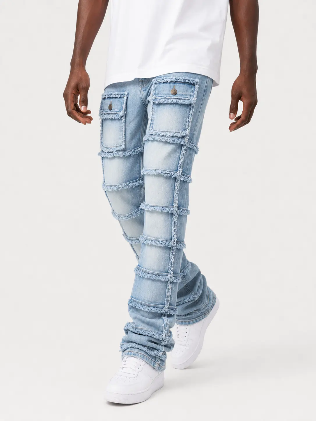 FWRD 'Patchwork True Stacked Denim' FW-33958A (Ice Blue)