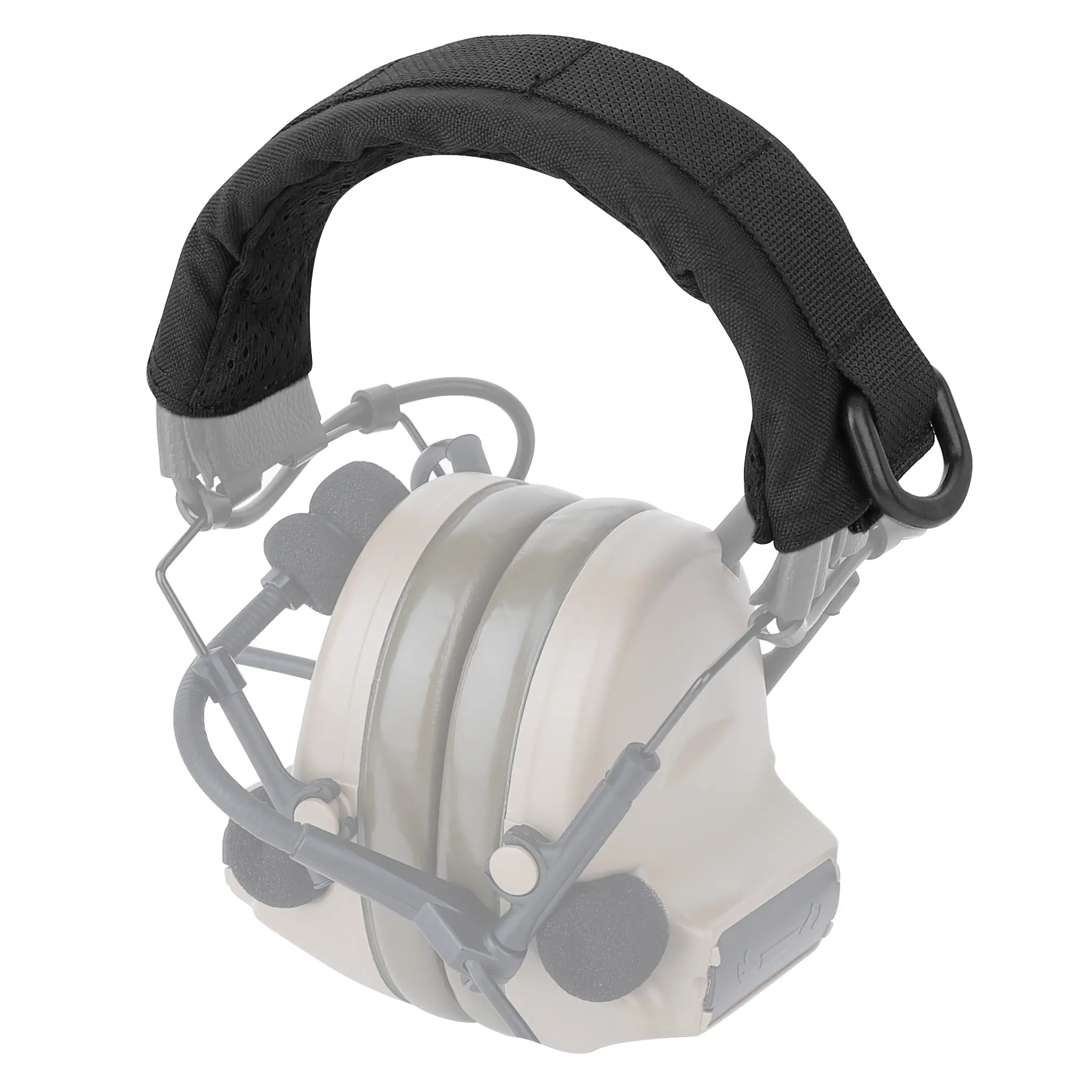 KRYDEX Tactical Headset Modular Earmuff Band Cover - MOLLE Webbing, D-Ring, Ear Protectors - Compatible with HOWARD MSA COM-TAC II, 3M Military Headsets (Sports & Outdoor Accessory), Nylon Fabric, Universal, Adults