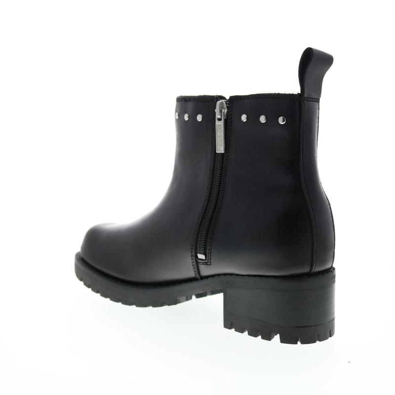 Harley-Davidson Ashby Pull On D84717 Womens Black Leather Motorcycle Boots