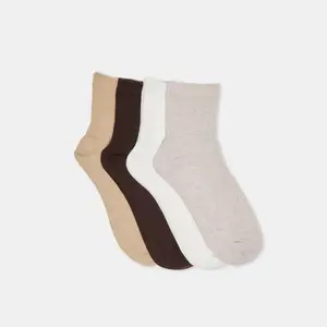 Dolce Vita 4 PACK RIBBED ANKLET SOCKS OATMEAL MULTI