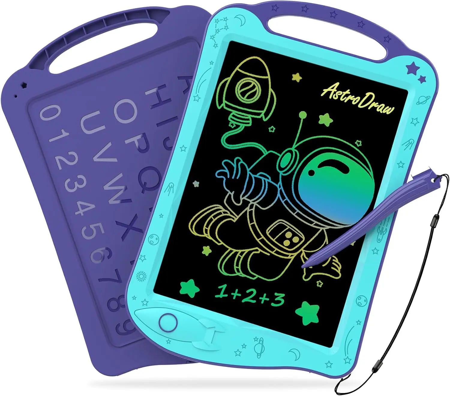 HOMESTEC Astrodraw Drawing Pad, Colorful LCD Writing Tablet for Kids, Doodle Board for Toddlers 3 4 5 6 Years Old, Travel Toy Birthday Gift for Boys Girls