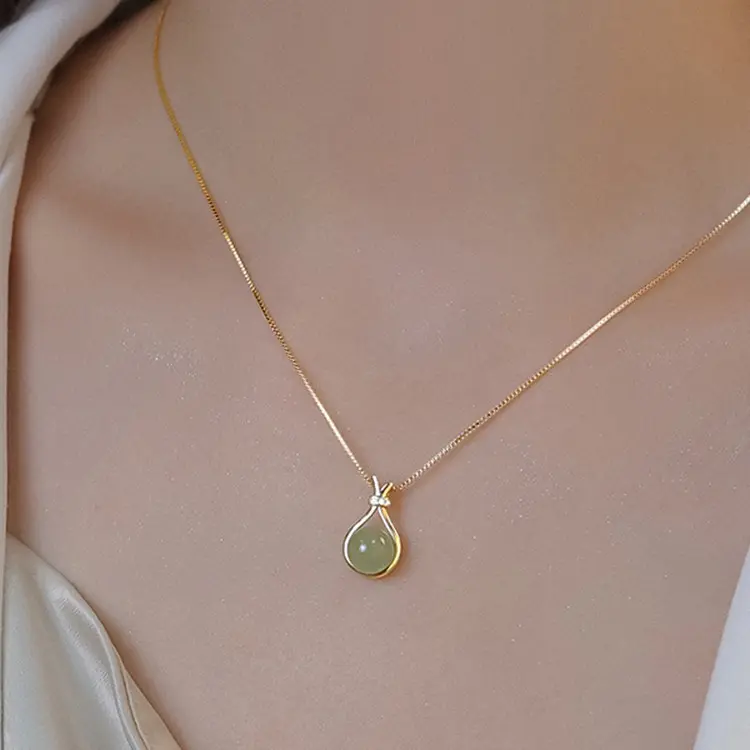 Original design blessing bag non-fading necklace light luxury pendant ladies clavicle chain lucky bag gift