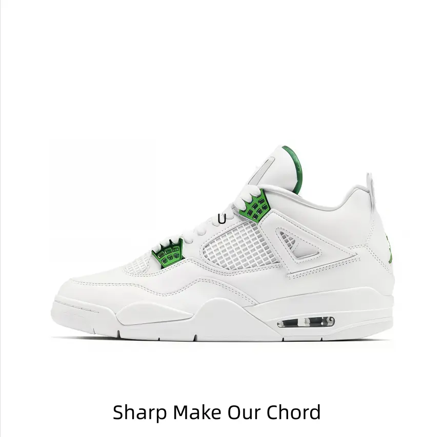 Clean White Vintage Athletic Shoes Vibrant Green Ornaments Breathable Mesh Construction Suitable For Daily Outfits & Leisure