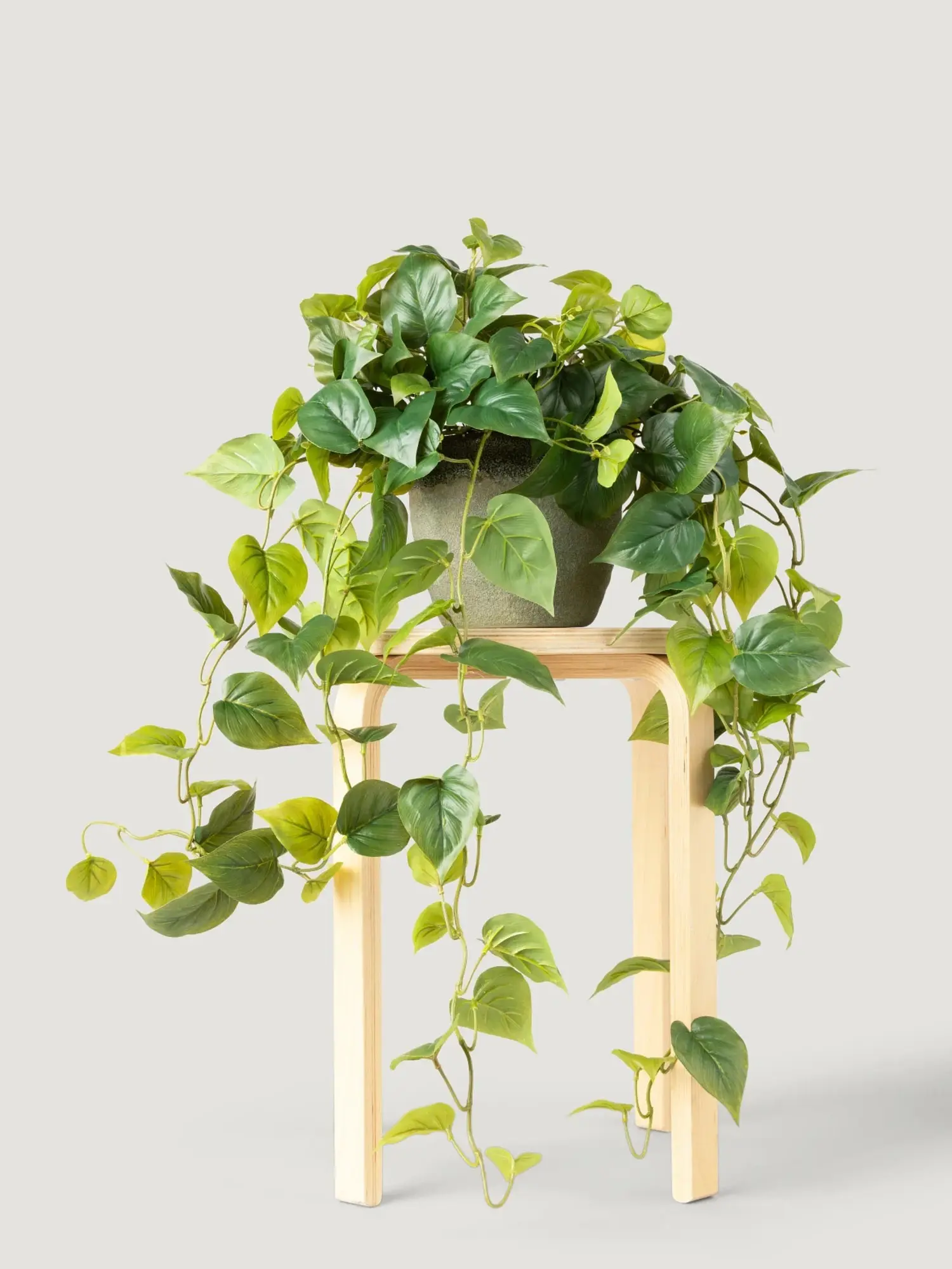 【Summer Deal】Silvanest 1-2 Pcs Plastic Silk Small Pothos Artificial Hanging Plants, 36in Ivy Vine Decor for Indoor/Outdoor Shelves/Mirrors, Room Makeovers, Photorealism Design (No Baskets), Single/Pair