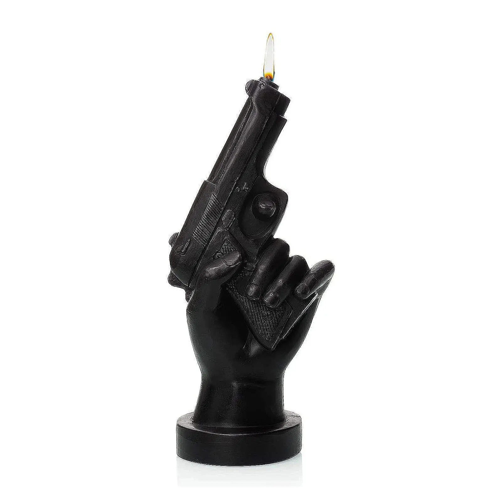 Hand with Gun Candle by Gute - Great Gift for Gun Enthusiasts, Veterans, US Army, Military, Police Gifts, Shooter Gifts, Hand Candles, Father's Day 8" H 4" W (Handgun)