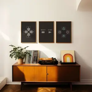 Video Game Posters, Video Game Controllers Set of 3, Gift for Gamer, Game Room Decor, Video Game Art, Gaming Prints, Retro Gaming Art