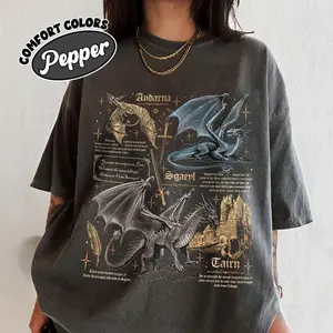 Fourth Wing Dragon Comfort Colors Shirt,  Tairn & Andarna TShirt, Basgiath War College Tee, Dragon Rider Shirt, Bookish Gift for Readers