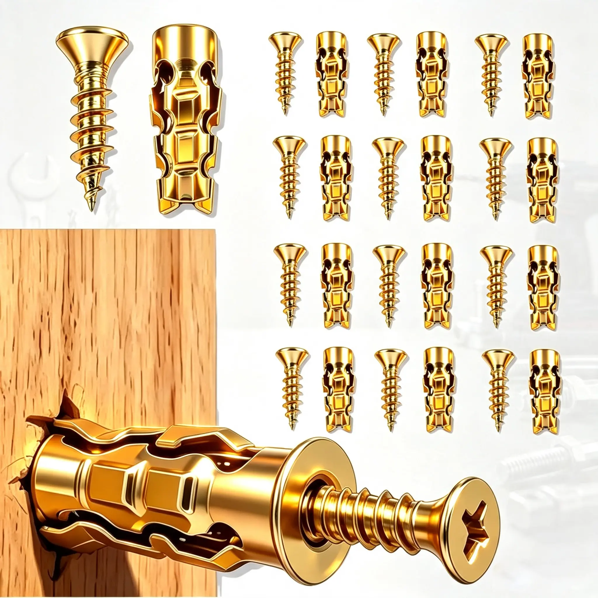 Installation Fastener Accessory Set, Repair Anchors and Screws for Cabinet Hardware & Wall Hanging