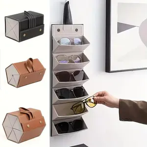 1PC, 3/4//6 slots, sunglasses case, glasses folding travel case, hanging display stand, suitable for storage and gifts