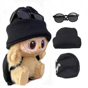 Mini Doll'S Clothes Outfit Accessories for Ropa Labubu Idol 10Cm Cotton Doll 1/6 BJD Canva Backpack Glasses Hat Clothing Gift