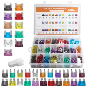 Automotive Blade Fuse Assortment Kit, 300/100/30Pcs Micro/Mini/Standard Mixed 2A-40A Color-Coded Fuses with Puller for Car, RV Circuit Protection