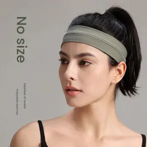 Women’s sports headband/headscarf — non-slip, sweat-absorbing, no size; wide band for securing loose hair; suitable for yoga, running, gym training; sports hair accessory.