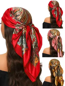 Paisley Print Square Scarf, Boho Style Hair Scarf for Women, Fashion Hair Accessories for Daily Wear, Trendy All-match & Exquisite Scarf for Birthday Gift