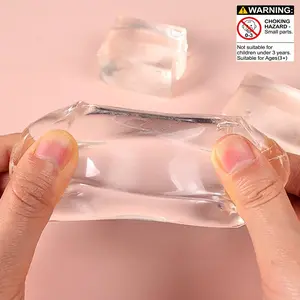 4 Transparent Stress Relief Toys, Slow Bounce Ice Cube Tofu Squeeze, Office Anxiety Reducer, Perfect Gift for Holidays and Parties