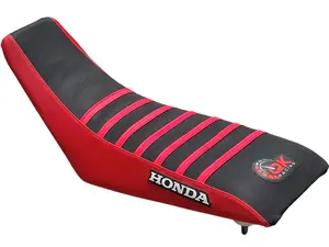 QK RACING Ultra Ribbed Gripper Seat Cover for Honda TRX 400EX 1999-2007 Red Sides Black Top Red Gripper Material Triple Stitched Seams