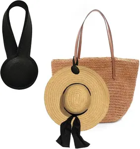 Travel Clip for Bags, Strong Leather Holder with Secure Closure, Lightweight Hook for Purses, Backpacks, Tote Bags, Luggage, Beach Accessories, and Vacation Essentials (1-Pack) ﻿