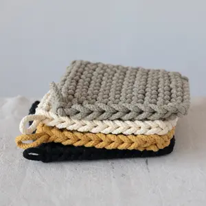 Crocheted Pot Holder - Thick Cotton - 8-in Square - Bumble