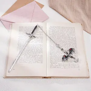 Alloy Dragon Bookmark for Book Lovers, Fantasy Bookworm Silver Color Pendant, Anniversary Gift for Readers, Collectible Item