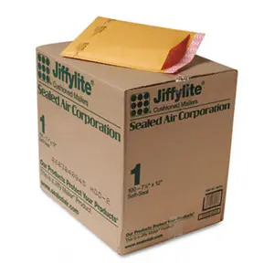 212 MAIN Jiffylite Self-Seal Side Seam #1 Golden Brown Cushioned Mailers, Kraft Construction, 100 per Carton