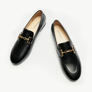 Gold Bit Round Toe Loafers (Loraine)
